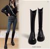 Boots Boots Women's Autumn and Winter Fleece Thick-soled Wide Big Tube Wide Fat mmV Mouth Tall Knight Boots