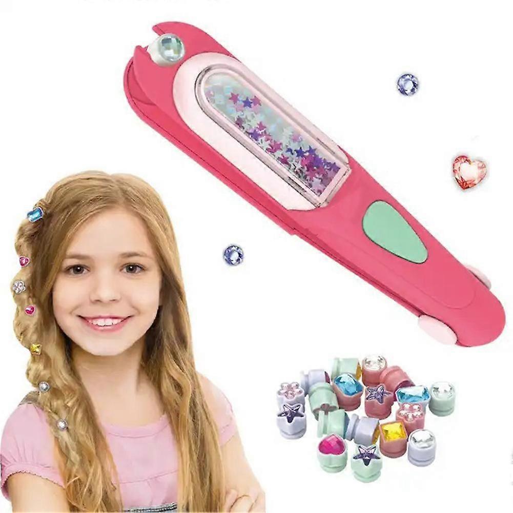 Perlenmaschinen-Spielzeugset Glitzer-Diamant-Styling-Werkzeuge Haar-Edelstein-Styling-Set