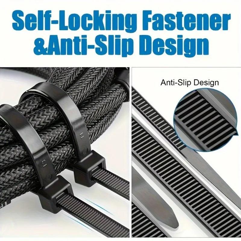 Plastic Nylon Cable Ties Self-locking Cord Ties Straps Adjustable Cables Fastening Loop Home Office Wire Zip Ties Wholesale