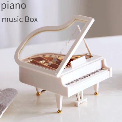 Relógio Caixa de Música Piano Caixa de Música Presente de Dia dos Namorados Presente Criativo de Aniversário Decoração de Armário de Mesa para Casa