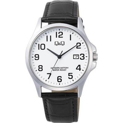 A23A-003PK (Reloj Q&Q Analógico Batería de 10 años Resistente al agua Día Correa de piel sintética)
