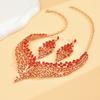 3Pcs Fashion Vintage Luxury Exquisite Design Necklace Earrings Jewelry Women Evening Gowns Wedding Banquet Party Festival Gift