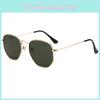 Geometric Square Metal Sunglasses With Uv400 Protection For Fashionable Outdoor Wear