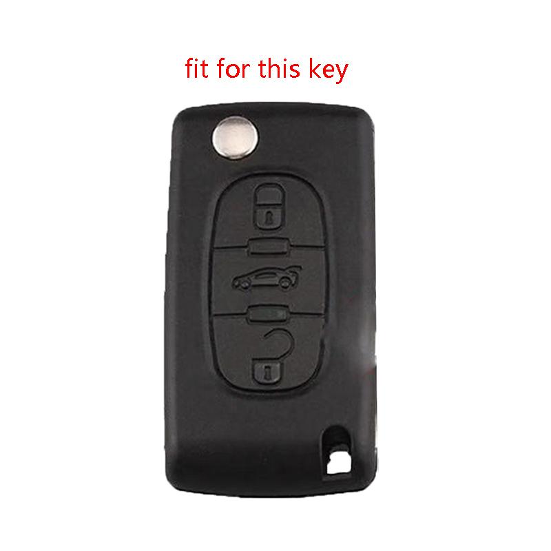 Silicone Car Key Case Remote Holder Key Cover Fob Shell For Peugeot 206 207 208 307 308 407 408 3008 Expert For Citroen C4 C5