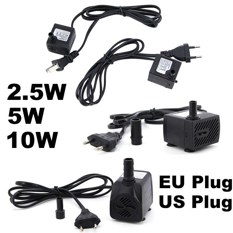 AC 220V EU US Plug 2.5W 5w 10w Submersible Water Pump Aquarium Fountain Pump Air Fish Pond Pool Tank Water Pump