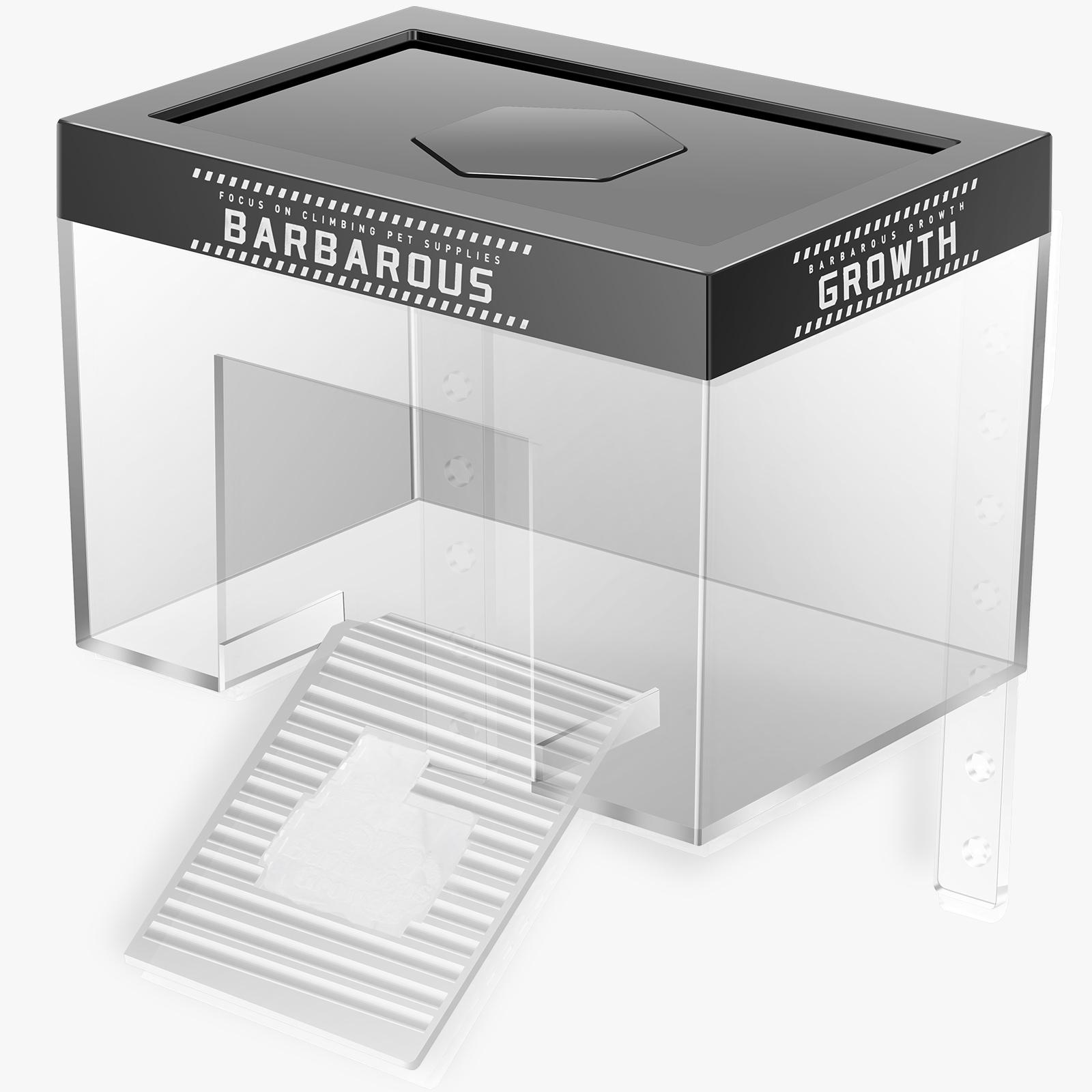 

PC Turtle Basking Platform with Lid and Nonslip Ramp Heat Resistant Basking Platform for Aquatic Turtles Transparent 20x14x14cm