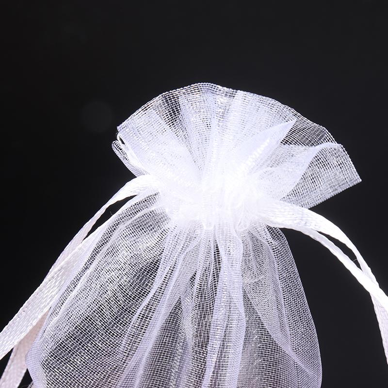100pcs Drawstring Organza Bag Jewelry Pouch Wedding Party Favor Gift Bag White