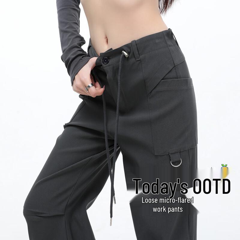 Women s High-Waist Elastic Flared Workwear Wide-Leg Pants 2XL