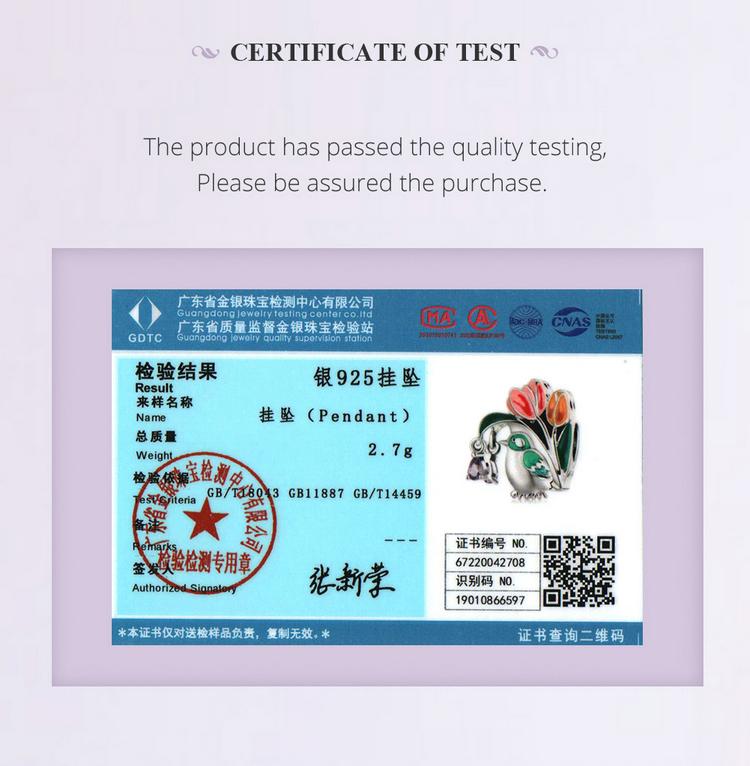 Bamoer Genuine 925 Sterling Silver Flower & Bird Charms Grain Rain Pendant Fit Women Snake Bracelet & Bangle Spring Jewelry Gift