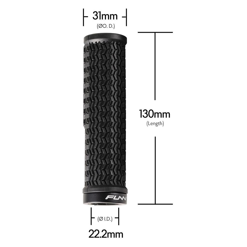 Funn Holeshot Bicycle Grips Clamp Suitable for Mountain Hybrid and BMX Bikes Comfortable - Single-Sided Lock-On - Bikes, Bikes, - Non-Slip Rubber,