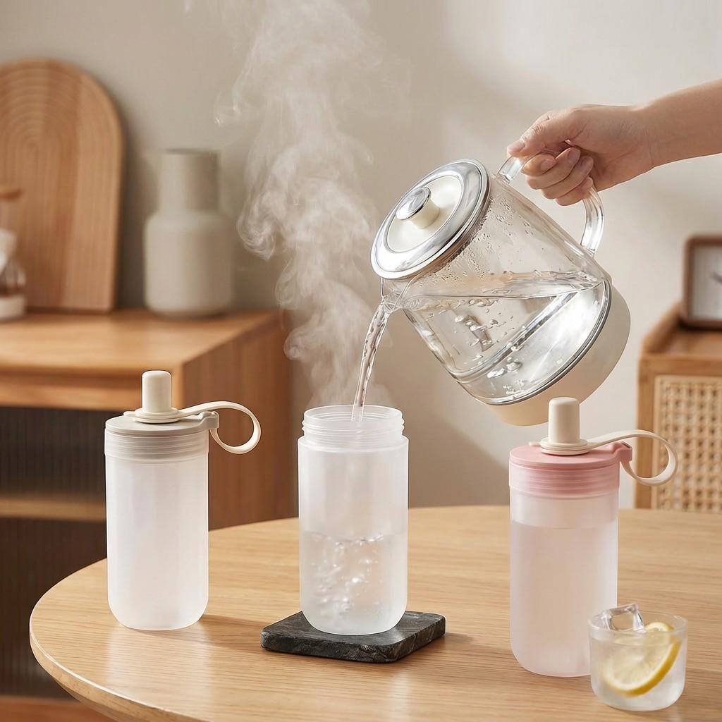 Leak-proof Tumbler Straw Cup With Handle Transparent Plastic Water Cup For Cold And Hot Drinks Milk Coffee Mug For Students