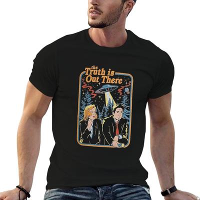 De waarheid is ergens Buitenstaanders grappig T-shirt zwart katoenen t-shirt effen voor man pakket t-shirts voor man grafische t-shirts T-shirt