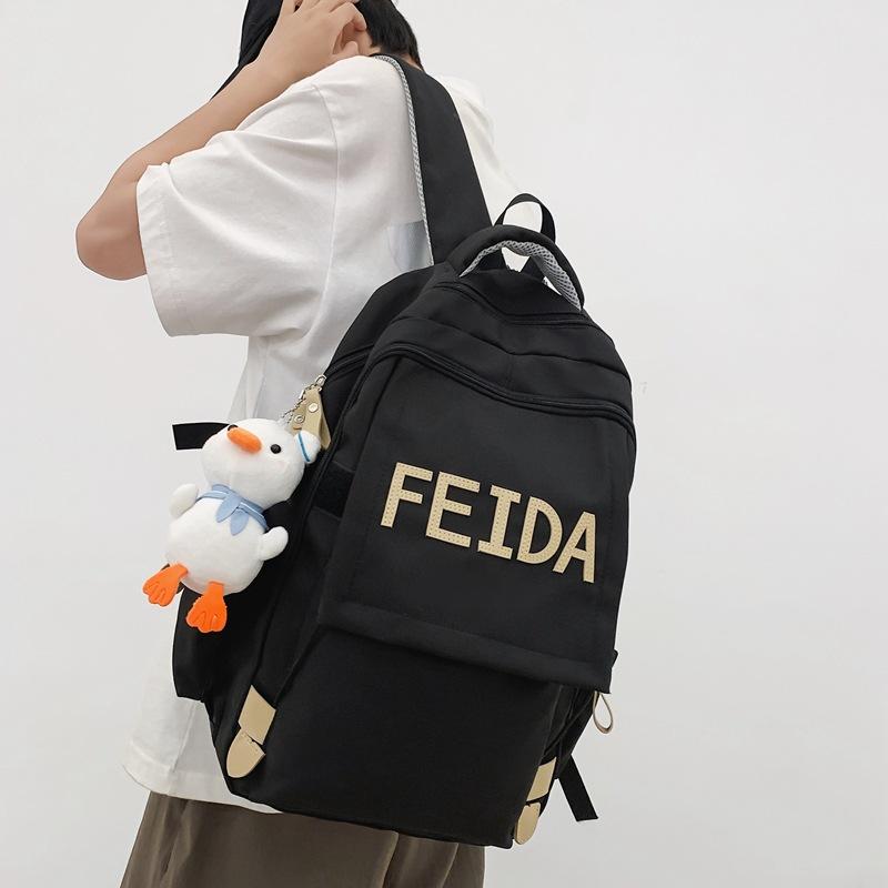 Harajuku student schoolbag spring and summer ins letter large capacity large cover shoulder messenger bag