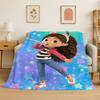 Coperta Morbida e Calda in Flanella con Personaggi Cartoni Animati Gabby's Dollhouse per Camera da Letto, Soggiorno, Letto, Viaggio, Campeggio, Picnic Bambino