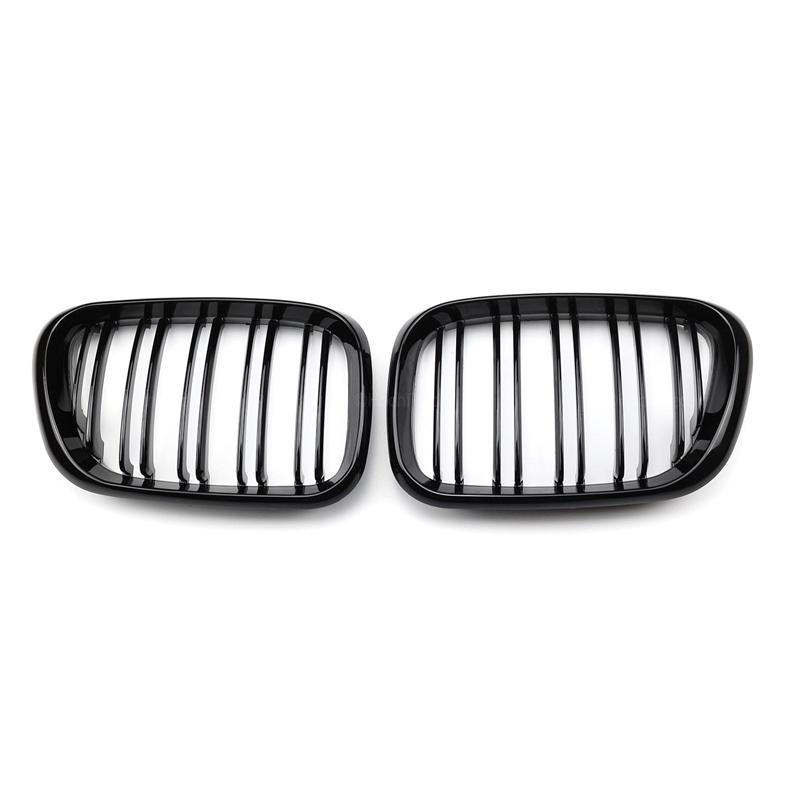 

Решетки переднего бампера автомобиля для BMW X5 E53 Pre-LCI 1999 2000 2001 2002 2003, замена двойной планки All Black