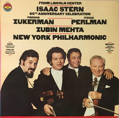 Disco LP ISAAC STERN, PINCHAS ZUKERMAN, ITZH - Celebración del 60º Aniversario de Isaac Stern 37244 CBS Masterworks 1981 EE. UU. Clásico Usado