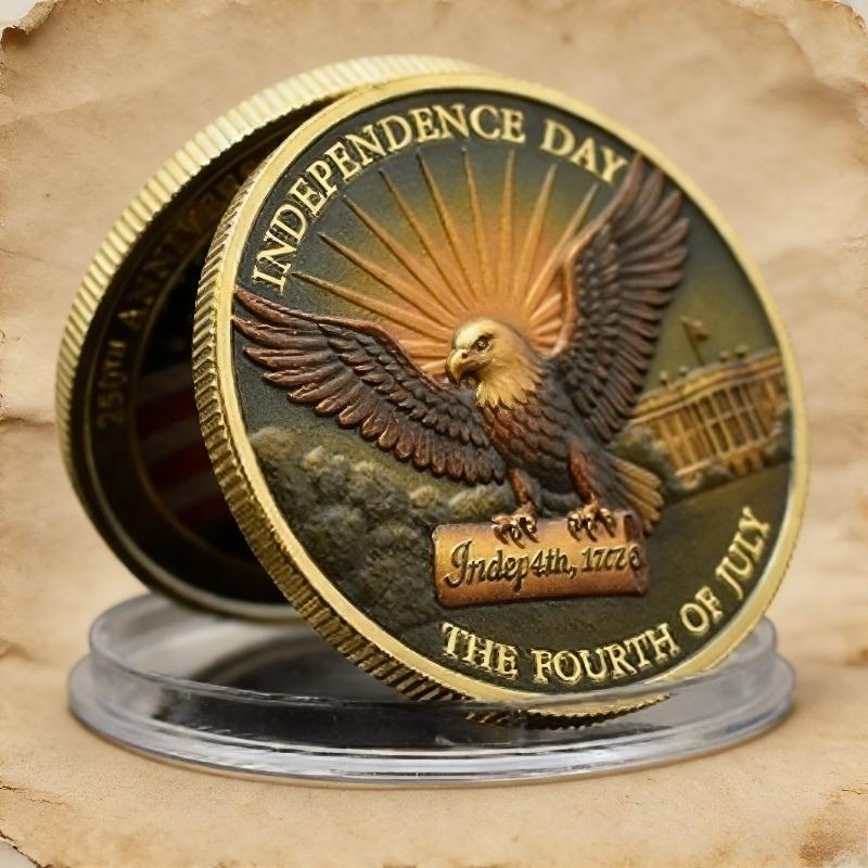 US Independence Commemorative Coin 250th Anniversary Liberty Bell and Eagle Zinc Alloy Collectible Coin Souvenir Commemorative