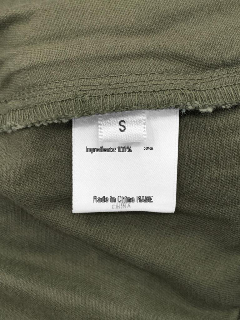 Loose Elastic Waist Nine-Tenths Women's Pants In Army Green Turkish Long-Staple Cotton Denim