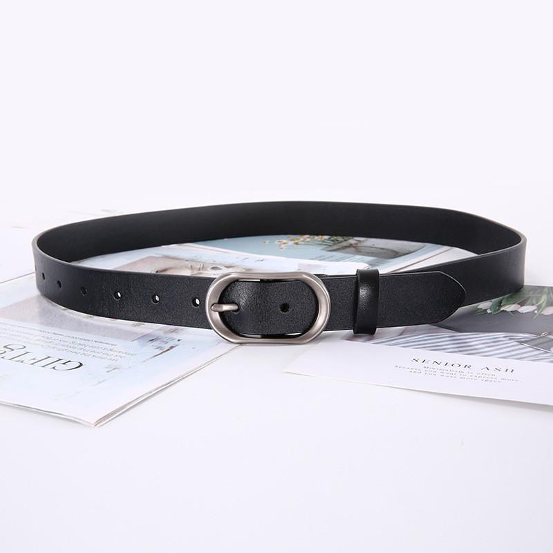 Genuine Leather Double Layer Belt For Women With Vintage Style And Small Pin Buckle For Dresses