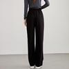 Running Sheep Wide Leg Long Loose Straight Easy Women's Pants, Trousers, Slacks, Fit, Casual, Leg, Fit, rsM118blk-L