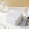 Mini Jewelry Storage Box, PU Leather Compact Jewelry Organizer, Soft Velvet Shockproof Jewelry Case for Rings Earrings