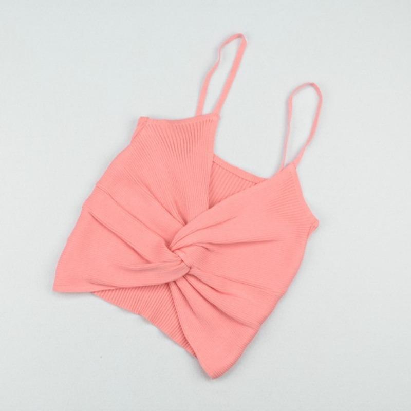 Summer New Sexy Spice Chic Butterfly Wrapped Chest with Slim Knit Suspenders Vest Female