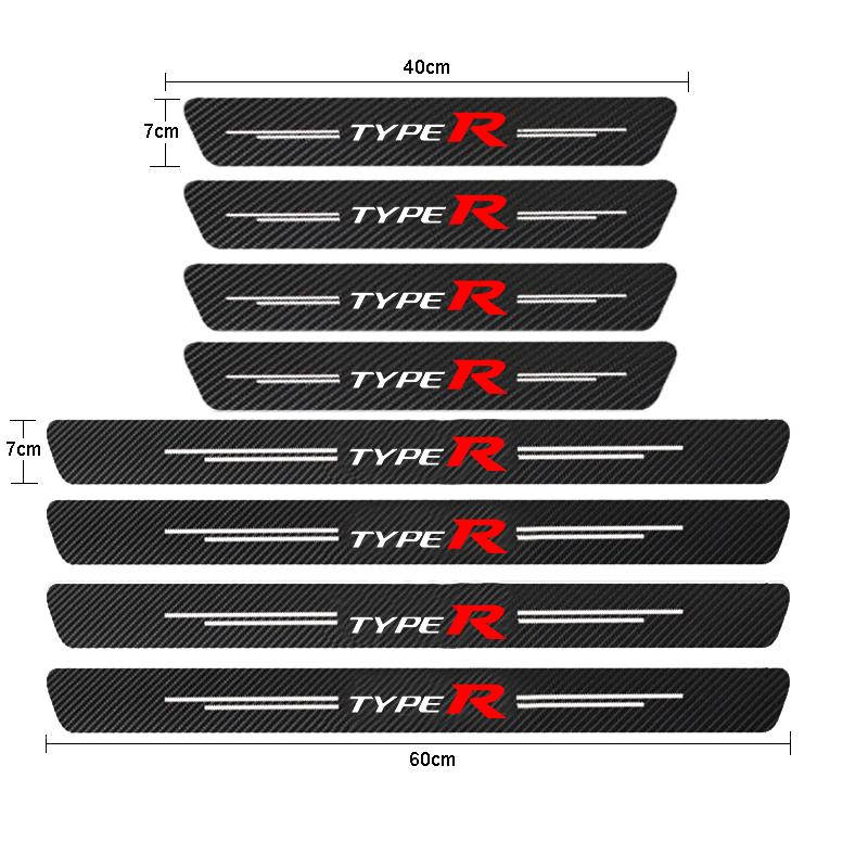 Car Door Sill Trunk Bumper Pedal Anti Scratch Decal Sticker Cover Protector Waterproof For Honda Civic Type R Type S TypeR TypeS