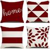 Modern Decorative Cushion Cover - Red Geometric 45X45Cm Pillow Case, For Living Room Sofa Home Decor