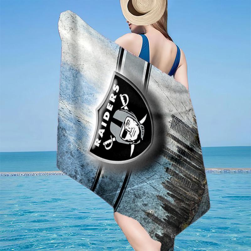Las Vegas Raiders Mikrofaser Strandtuch, Leicht und Schnelltrocknend, für Sommerreisen, Strand-Essential, Schwimmbad