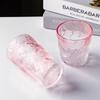 285ml/380ml Gradient Pink Cocktail Glass Modern Iceberg Shaped Glass Cup Art Design Juice Beverage Mugs Suitable for Gift Giving