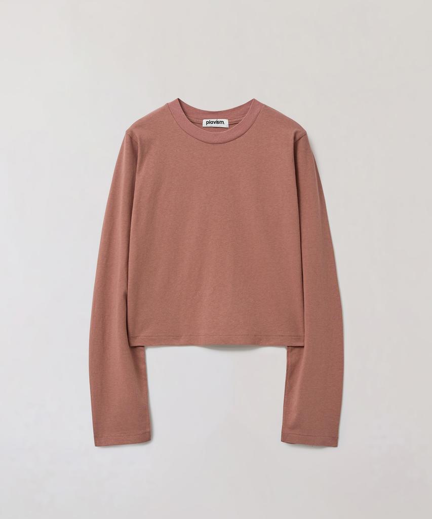 Peullabijeum Women Crop Long Sleeve Tee - Dark Orange