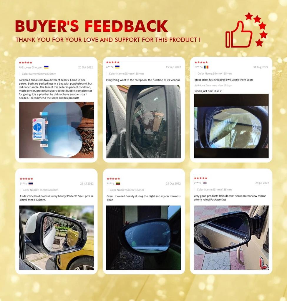 Samochodowa folia na lusterko wsteczne boczna szyba, odporna na deszcz, przezroczysta folia 2 szt. Przeciwmgielna folia ochronna na lustro naklejka akcesoria samochodowe