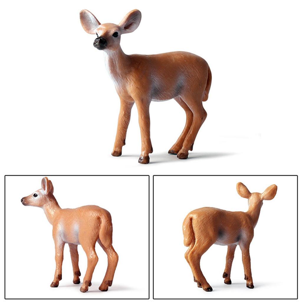 6 Stück Weihnachten Simulation Elch Modell Ornamente Waschbare Cartoon Tiere Bastelornamente Weihnachten Dekoration für Waldparty und Kuchendekoration