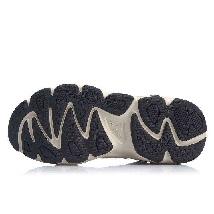 LINING Butterfly Lite Leather Men's Dad Shoes - White/Black/Dark Blue AGLP069-2