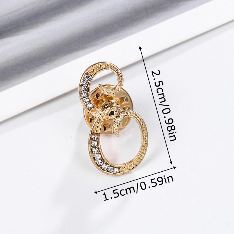 1PC Rhinestones Clothing Accessories Shirts Badge Gifts Lapel Pin Party Women's Brooches Dinner Letter Brooch Dress European A-Z