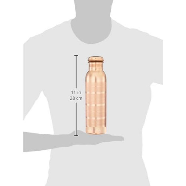 Kupfer-Wasserflasche | 100% Kupferauskleidung | Auslaufsicher & Rostfrei | Ideal für Zuhause, Schule & Büro | 950 ml