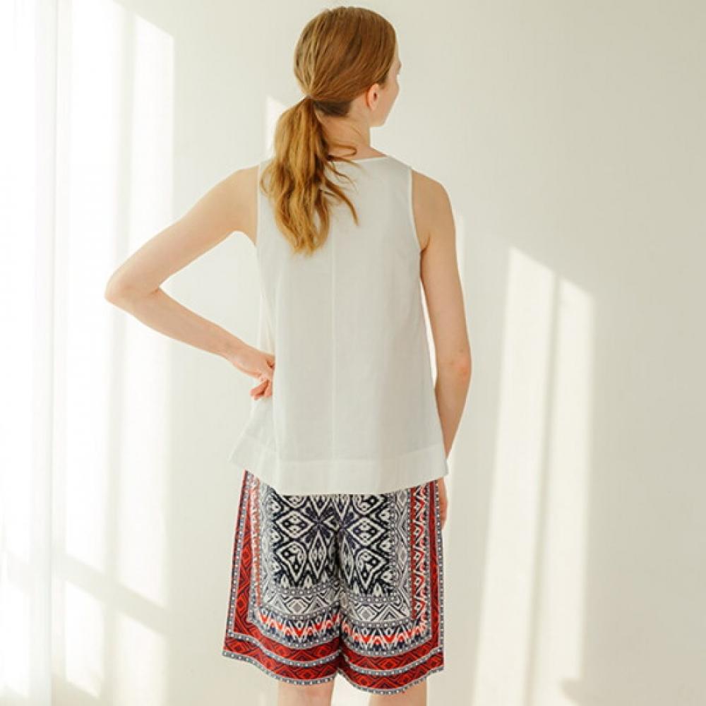 L Affair Women Hypnotic Red 5 Short Rayon Pants + Mystic Sky bLue 7 Short Rayon