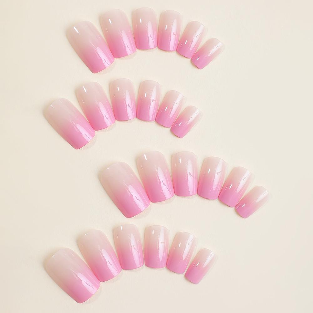 Full Cover False Nail Square Head Nail Tips Detachable French Fake Nails  Women