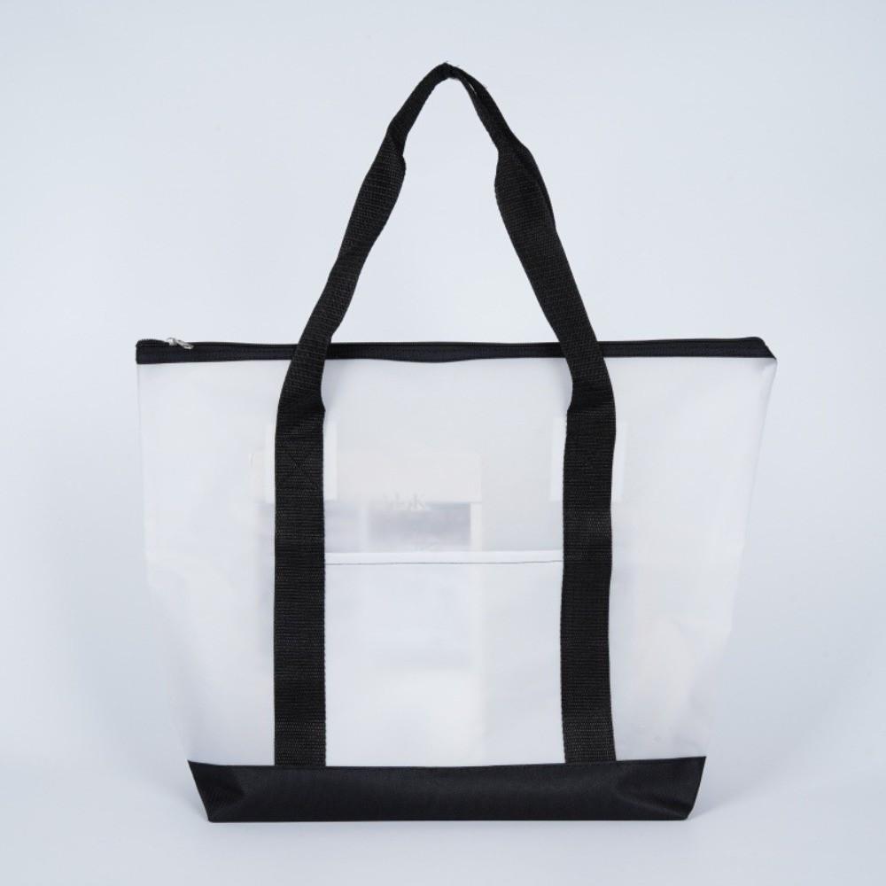 

Transparent Water-Sprinkling Festival Bag Large Capacity Tote Bag Trendy PVC Beach Bag Travel чорний