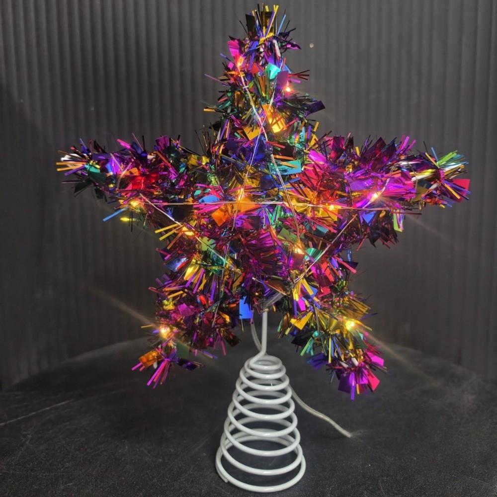 Metal Christmas Tree Topper Star LED Light Christmas Tree Top Decoration  Christmas Tree Decoration