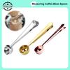Stainless Steel Measuring Spoon Coffee Bean Spoon With Sealing Bag Clip Spice Milk Powder Scoop Baking Scale Spoon Kitchen Tool