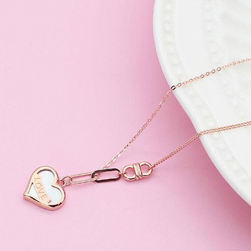 Or Violet Plaqué Or Rose, Simplicité Personnalisée, Tempérament, Couleur Or Chaîne Clavicule Amour
