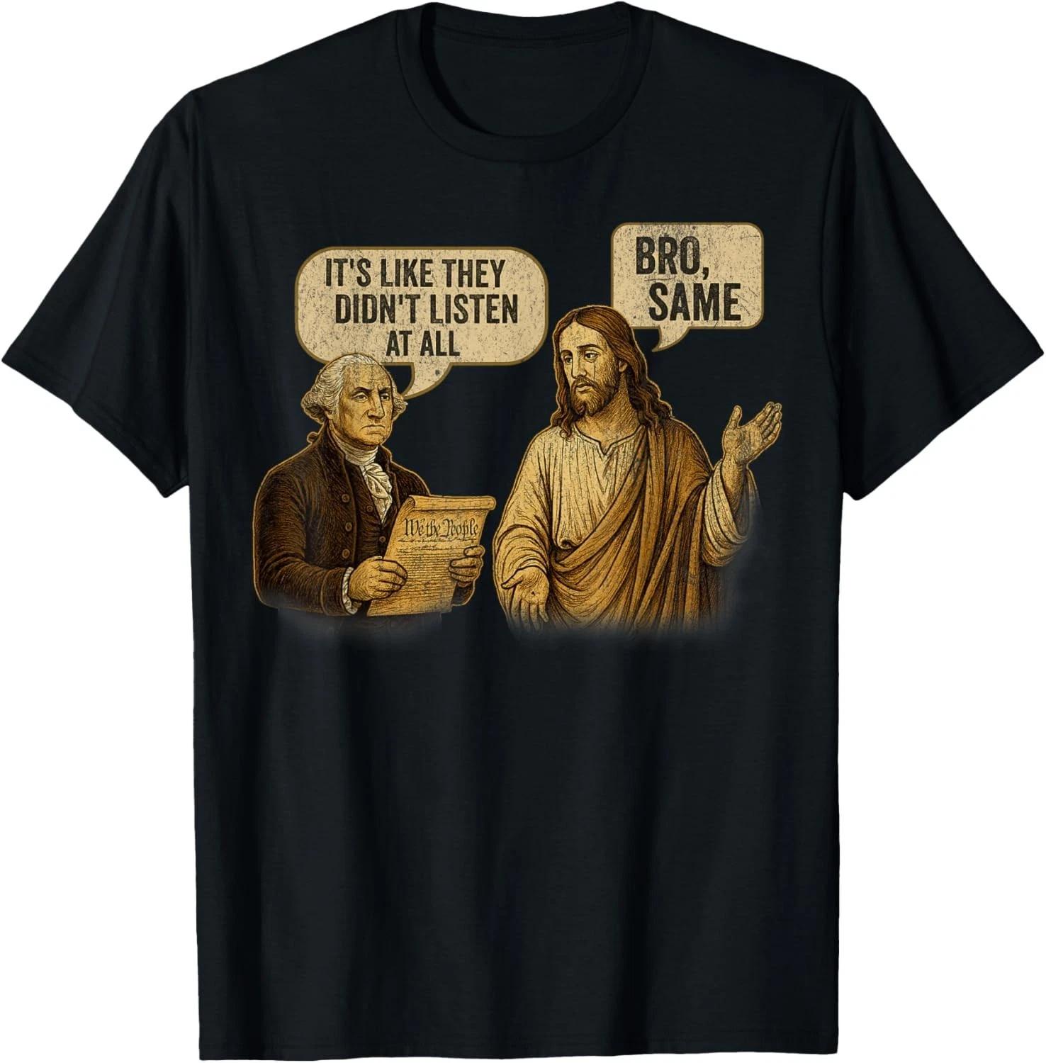 George Washington Jesus Christ Comic Satire Political Humor unisex T-Shirt S