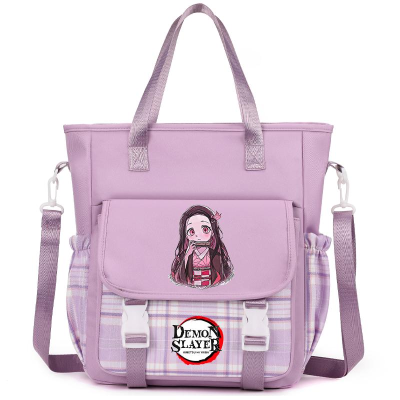 Demon Slayer Tote Bag Crossbody Bag Carrying Bag Shoulder Bag for Teenager Girl Boy Back To School Bag Men Women Leisure Travel Bag Mochila