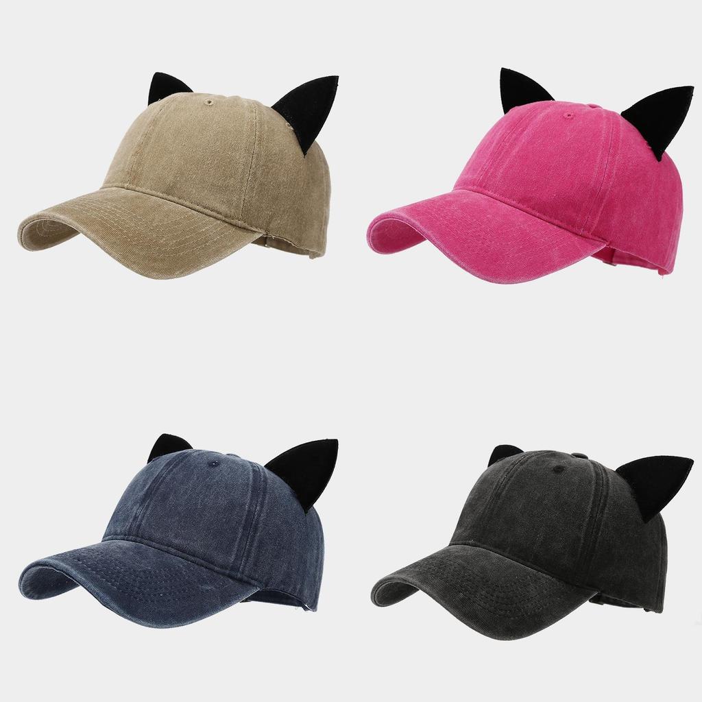 Cotton Velvet Cat Ear Baseball Cap For Women With Sun Protection And Breathability