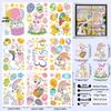 Easter Cartoon Rabbit & Egg Window Glass Stickers for Refrigerator & Cabinets