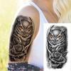 1 Sheet Death Skull Fake Folwer Skeleton Temporary Tattoos For Women Men Adults Evil Devil Tattoo Sticker Rose Peony Flora Leaf
