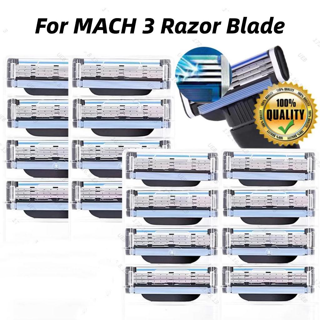 Klassischer manueller Bartrasierer Rasierklingen für Gillette Mach 3 Vintage Rasierer Edelstahl Herren 3-Lagen Rasierklingen