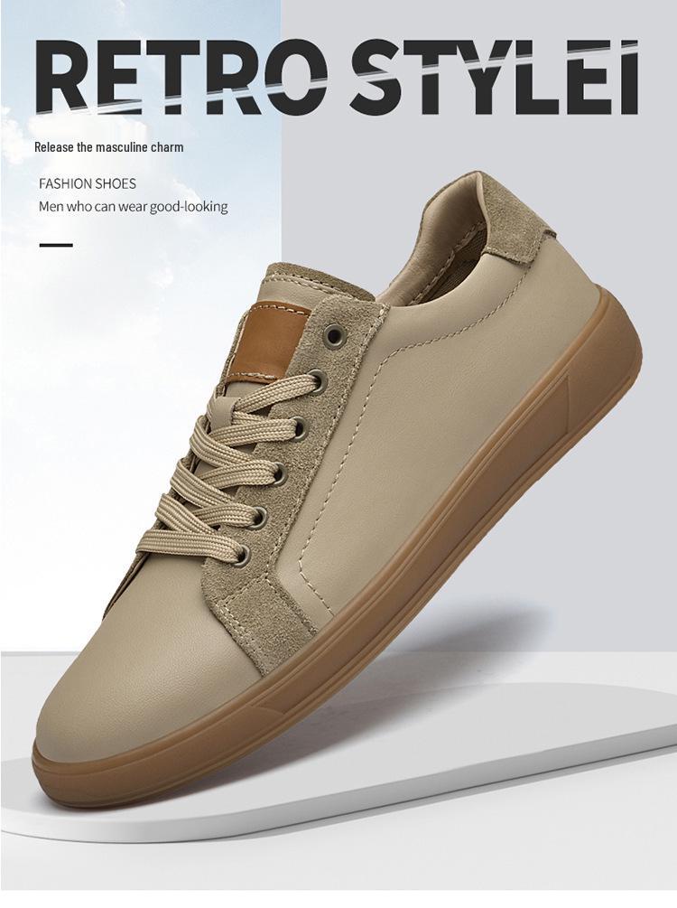 Zapatillas de Cuero Bajas para Hombre y Mujer - Estilo Coreano Casual Primavera/Otoño