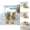Kid Wooden Tea Set With Pretend Sweets Teapots For Early Education And Role Playing
